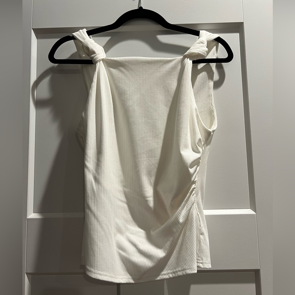 Entro Cream Ribbed Top
